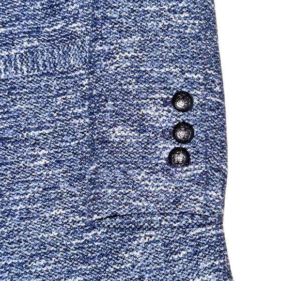 Talbots Tweed Double Breasted Blazer Women's Size 2 Blue White Pockets NWT - Picture 6 of 9